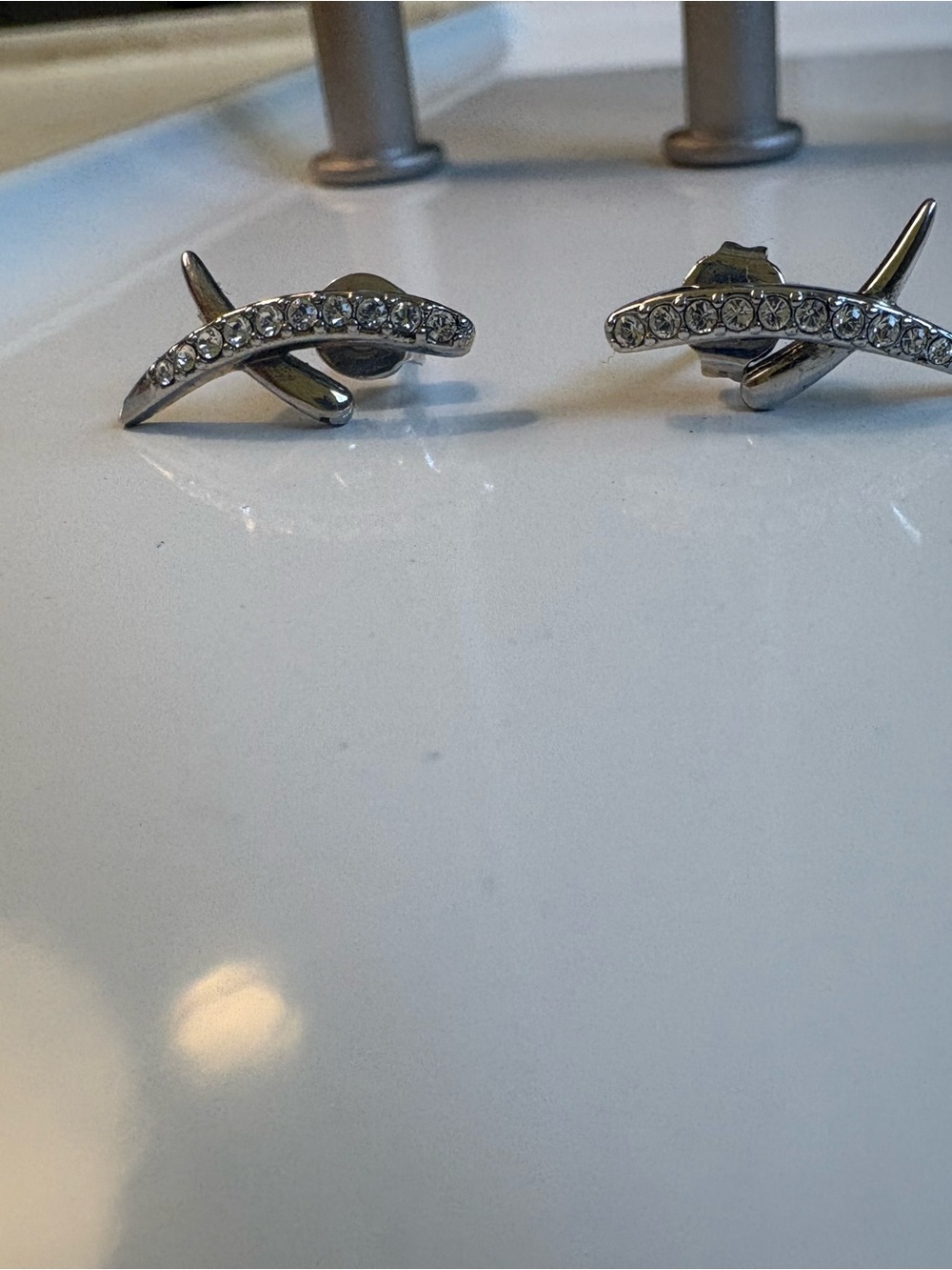 Silver Crystal Stud Earrings
